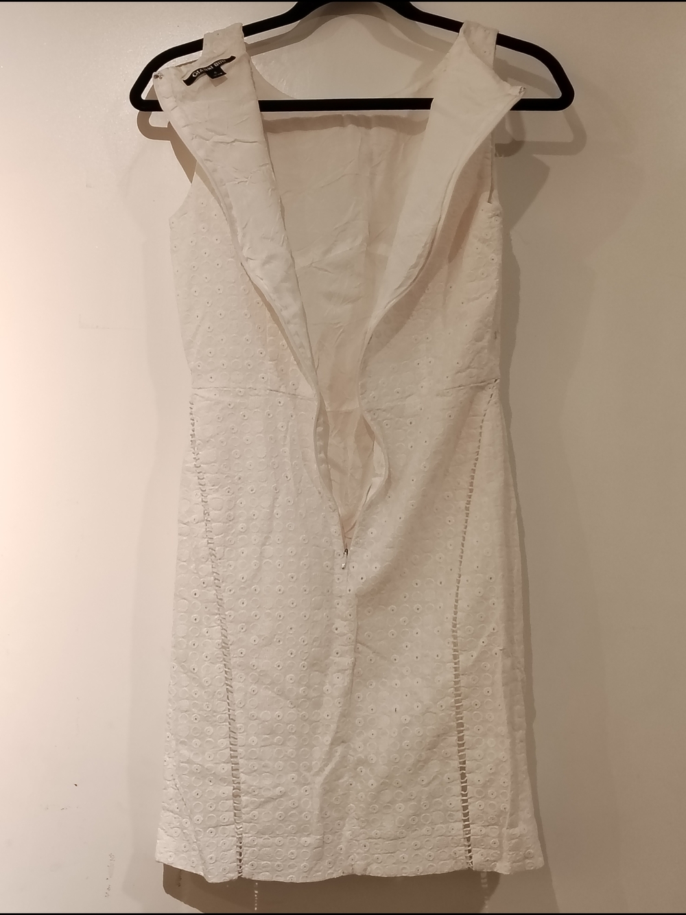 White Eyelet Sleeveless Sheath Mini Dress - Picture 5 of 8